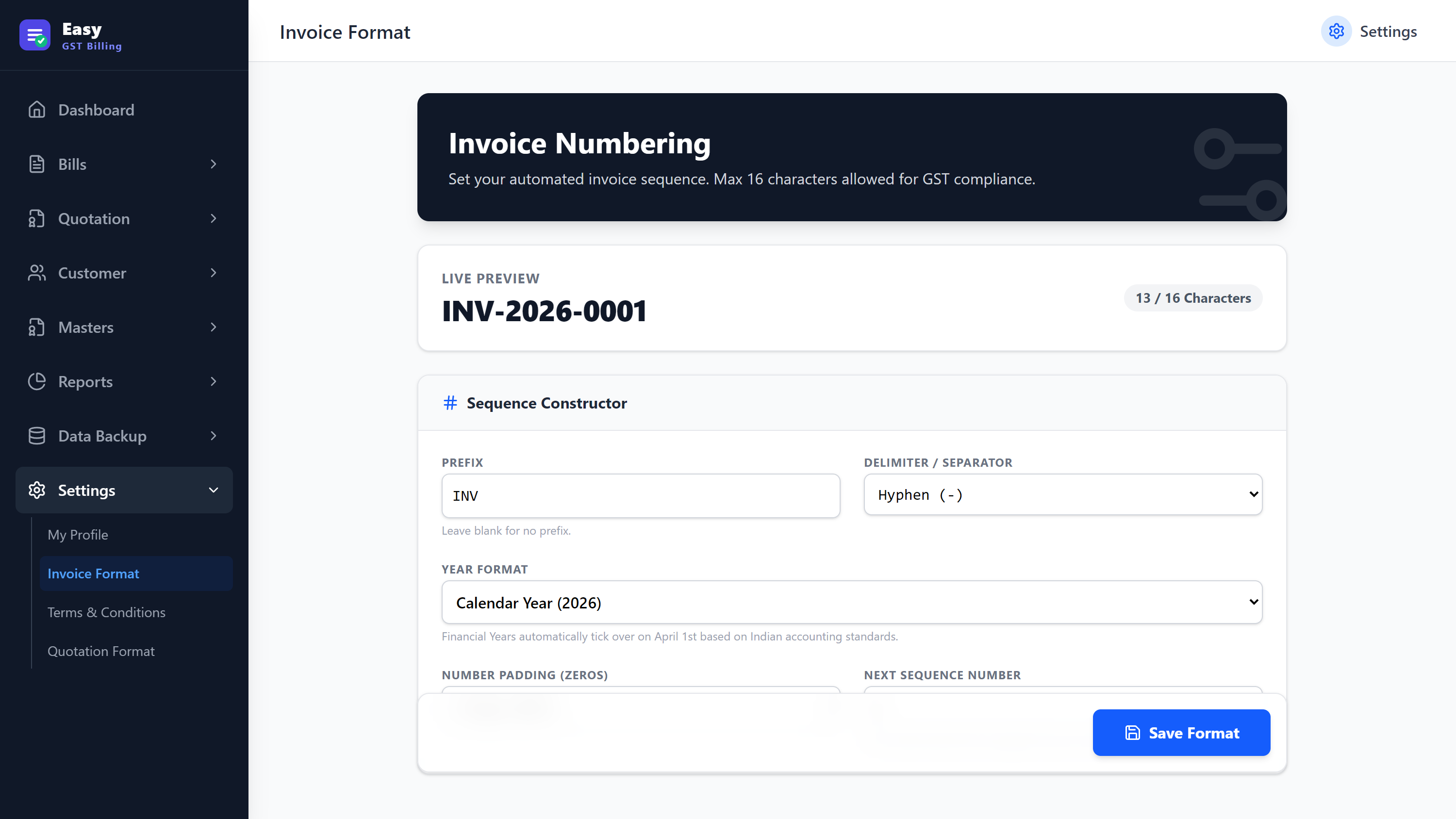 Easy GST Billing — Invoice Format